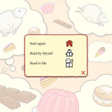 Pop up navigation page in Ferdinand Fox's Big Sleep app