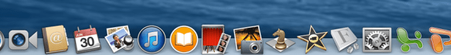 Image of icons in dock on iMack