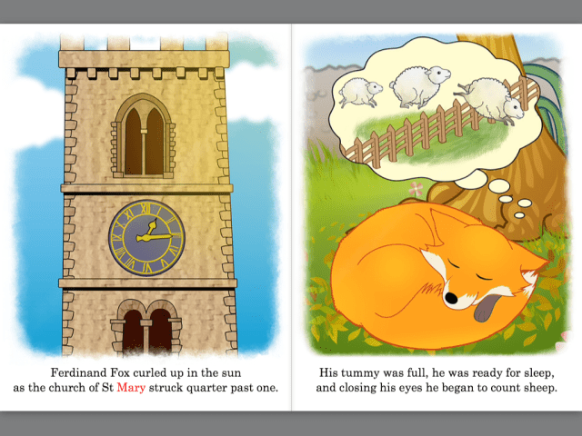 Ferdinand Fox's Big Sleep opening pages with word highlighting